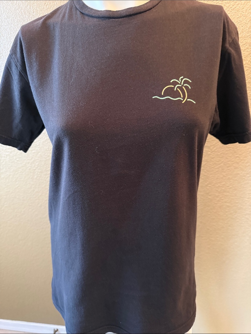 Ripndip Black Tee with Pastel Palm Graphic
